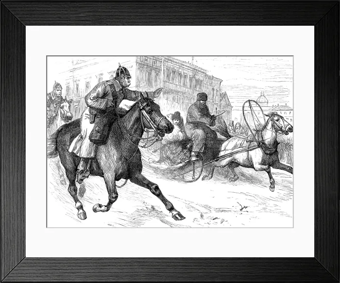 Framed Print : Sketches of the Crisis in Russia: police espionage in St. Petersburg, 1880. Creator: Unknown Framed Print : Sketches of the Crisis in Russia: police espionage in St. Petersburg, 1880. Creator: Unknown