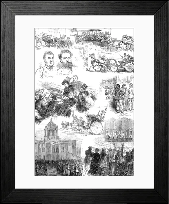 Framed Print : Sketches at the Liverpool Election, 1880. Creator: Unknown Framed Print : Sketches at the Liverpool Election, 1880. Creator: Unknown