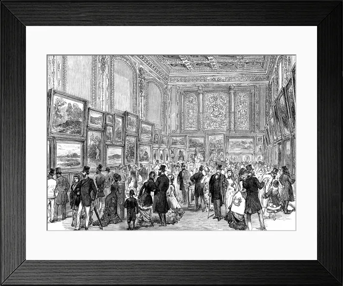 Framed Print : Exhibition of the City of London Society of Artists in Skinners Hall, Cannon-Street, 1880. Creator: Unknown Framed Print : Exhibition of the City of London Society of Artists in Skinners Hall, Cannon-Street, 1880. Creator: Unknown