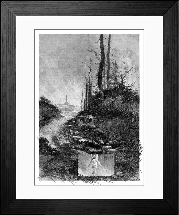 Framed Print : The Months: February, 1880. Creator: George Montbard Framed Print : The Months: February, 1880. Creator: George Montbard