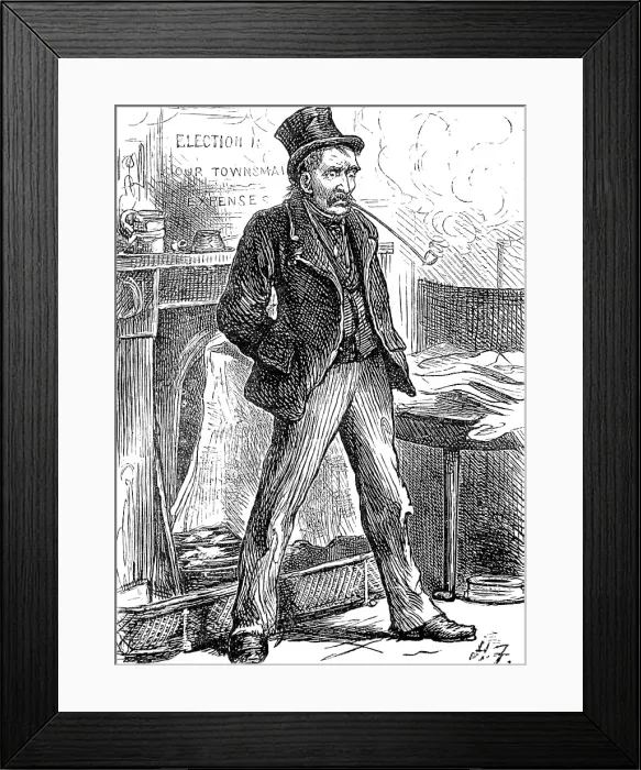 Framed Print : The General Election: two millions spent in election expenses, and I can't get a penny of it, 1880 Creator: Unknown Framed Print : The General Election: two millions spent in election expenses, and I can't get a penny of it, 1880 Creator: Unknown
