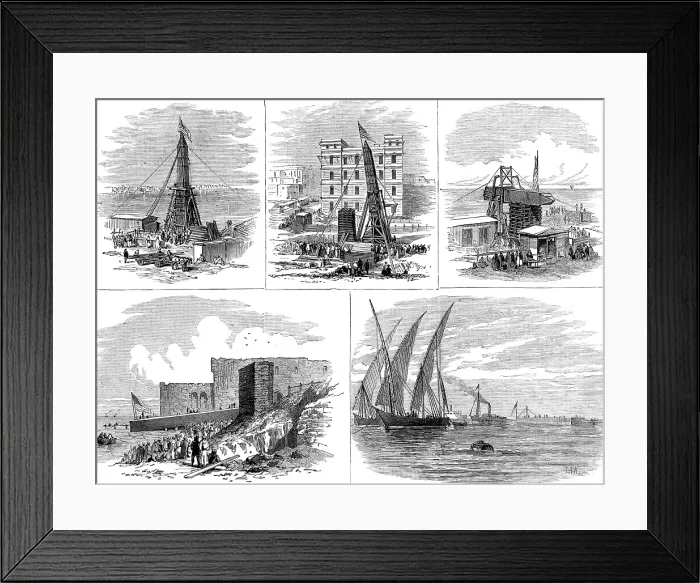 Framed Print : Removal of another obelisk from Alexandria, for transport to New York, 1880. Creator: Unknown Framed Print : Removal of another obelisk from Alexandria, for transport to New York, 1880. Creator: Unknown