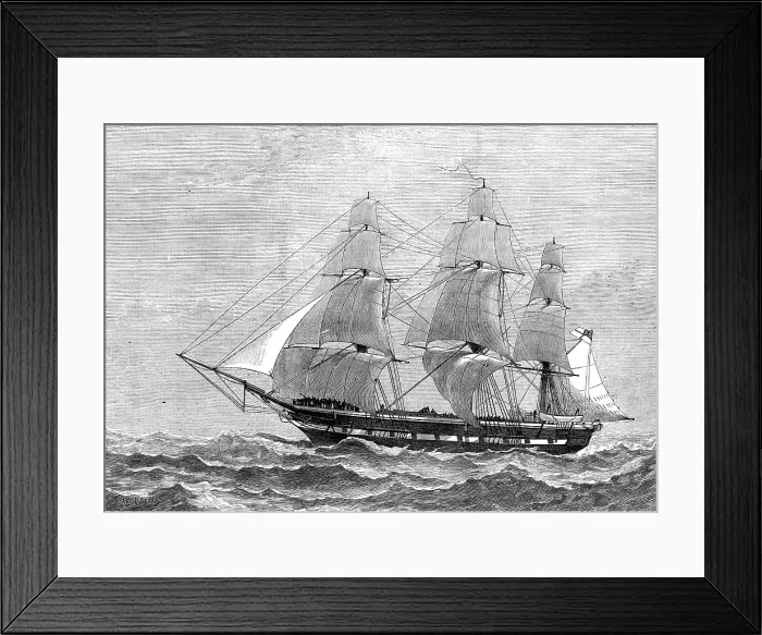 Framed Print : The missing training-ship Atalanta, 1880. Creator: Josiah Robert Wells Framed Print : The missing training-ship Atalanta, 1880. Creator: Josiah Robert Wells