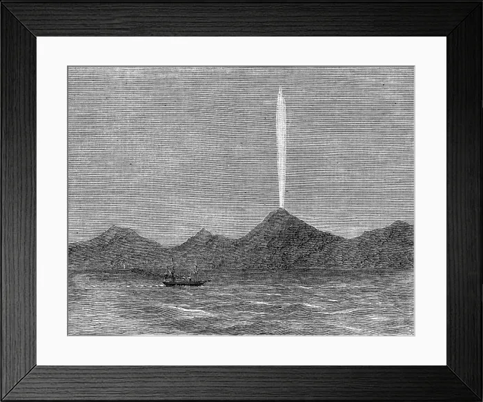 Framed Print : The Comet in the Southern Hemisphere, as viewed from the Wellington, Queen Charlotte's Sound, 1880. Creator: Unknown Framed Print : The Comet in the Southern Hemisphere, as viewed from the Wellington, Queen Charlotte's Sound, 1880. Creator: Unknown