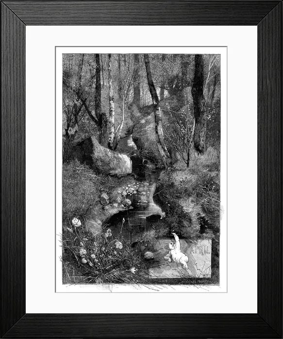 Framed Print : The Months: April, 1880. Creator: George Montbard Framed Print : The Months: April, 1880. Creator: George Montbard