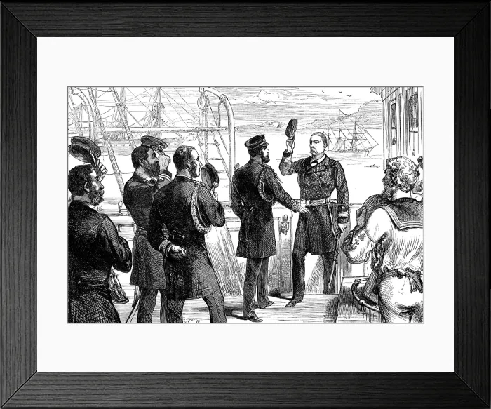 Framed Print : The Duke of Edinburgh receiving the Commander of the U.S. frigate Constellation at Queenstown, 1880. Creator: Unknown Framed Print : The Duke of Edinburgh receiving the Commander of the U.S. frigate Constellation at Queenstown, 1880. Creator: Unknown
