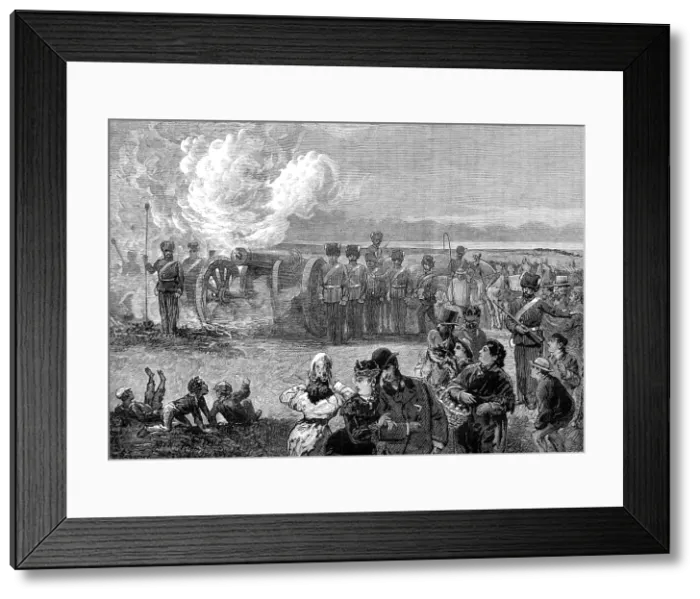 Framed Print : The Easter Volunteer Review: the first gun, 1880. Creator: Unknown Framed Print : The Easter Volunteer Review: the first gun, 1880. Creator: Unknown
