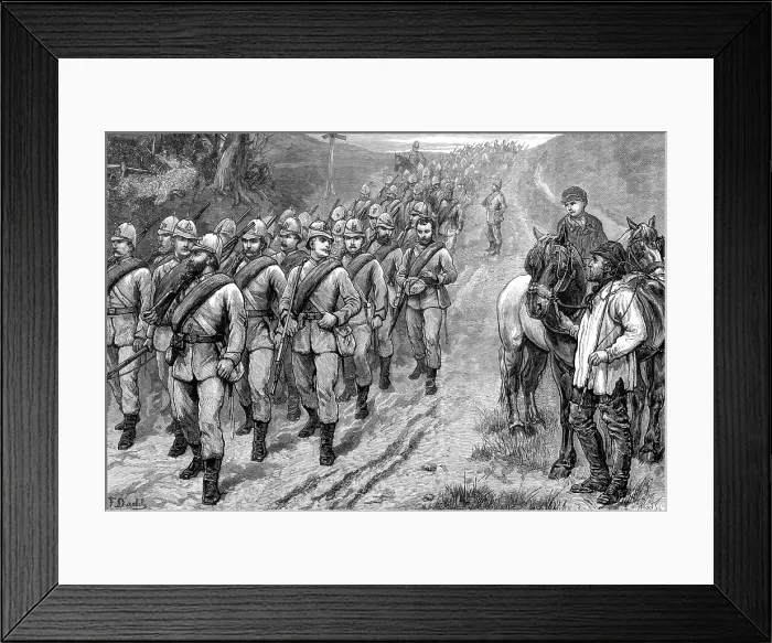 Framed Print : The Brighton Review: the Artists Corps marching to Brighton, 1880. Creator: W. I. Mosses Framed Print : The Brighton Review: the Artists Corps marching to Brighton, 1880. Creator: W. I. Mosses