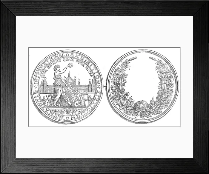 Framed Print : Medal of the Sydney Exhibition, 1880. Creator: Unknown Framed Print : Medal of the Sydney Exhibition, 1880. Creator: Unknown