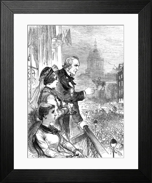Framed Print : The Midlothian Election: Mr. Gladstone addressing the crowd…in George-Street, Edinburgh, 1880. Creator: Unknown Framed Print : The Midlothian Election: Mr. Gladstone addressing the crowd…in George-Street, Edinburgh, 1880. Creator: Unknown