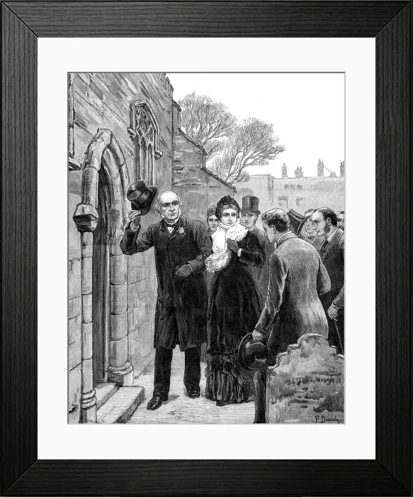 Framed Print : Gladstone Supplement: Sunday morning at Hawarden, 1880. Creator: W. I. Mosses Framed Print : Gladstone Supplement: Sunday morning at Hawarden, 1880. Creator: W. I. Mosses
