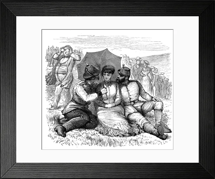 Framed Print : Sketches at the Brighton Theatre of War: All in the Downs, 1880. Creator: Unknown Framed Print : Sketches at the Brighton Theatre of War: All in the Downs, 1880. Creator: Unknown