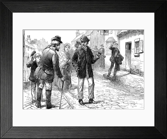 Framed Print : Gladstone Supplement: a sketch in the village of Hawarden, 1880. Creator: Unknown Framed Print : Gladstone Supplement: a sketch in the village of Hawarden, 1880. Creator: Unknown