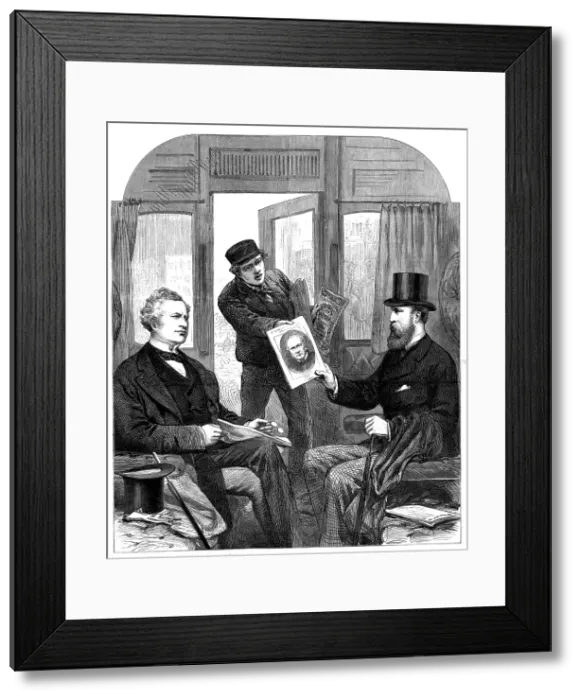Framed Print : The Ministerial Crisis: a sketch at the Great Western Railway Station, Paddington, April 23, 1880. Creator: Unknown Framed Print : The Ministerial Crisis: a sketch at the Great Western Railway Station, Paddington, April 23, 1880. Creator: Unknown