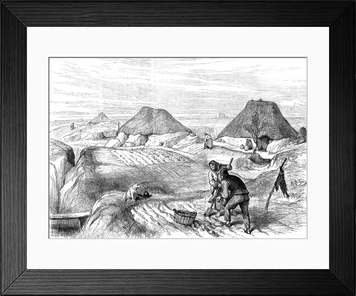 Framed Print : Irish Sketches: bog village, County Roscommon, 1880. Creator: Unknown Framed Print : Irish Sketches: bog village, County Roscommon, 1880. Creator: Unknown