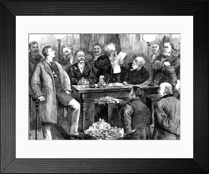 Framed Print : The General Election: reading the result of the poll, 1880. Creator: Unknown Framed Print : The General Election: reading the result of the poll, 1880. Creator: Unknown