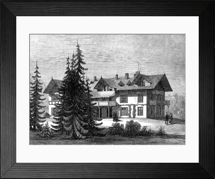 Framed Print : The Villa Hohenlohe, Baden-Baden, occupied by the Queen, 1880. Creator: Unknown Framed Print : The Villa Hohenlohe, Baden-Baden, occupied by the Queen, 1880. Creator: Unknown