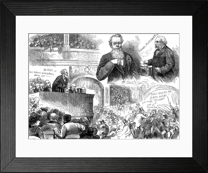 Framed Print : The General Election: Conservative meeting at Hengler's Circus, Liverpool, 1880. Creator: Unknown Framed Print : The General Election: Conservative meeting at Hengler's Circus, Liverpool, 1880. Creator: Unknown