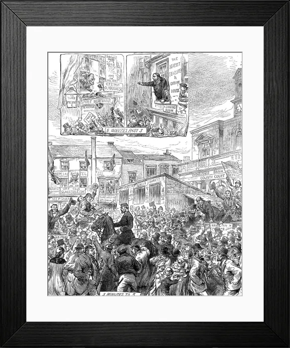 Framed Print : The Middlesex Election: sketches at Brentford on Saturday last, 1880. Creator: Unknown Framed Print : The Middlesex Election: sketches at Brentford on Saturday last, 1880. Creator: Unknown