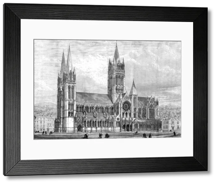 Framed Print : The new Cathedral of Truro: (copyright drawing of the architect's design), 1880. Creator: Unknown Framed Print : The new Cathedral of Truro: (copyright drawing of the architect's design), 1880. Creator: Unknown