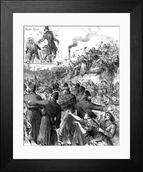 Framed Print : The Scotch Elections: polling at Peebles - procession of faggot voters, 1880. Creator: Unknown Framed Print : The Scotch Elections: polling at Peebles - procession of faggot voters, 1880. Creator: Unknown