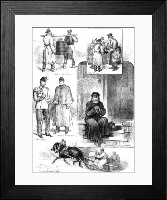 Framed Print : Russian Sketches, 1880. Creator: Unknown Framed Print : Russian Sketches, 1880. Creator: Unknown