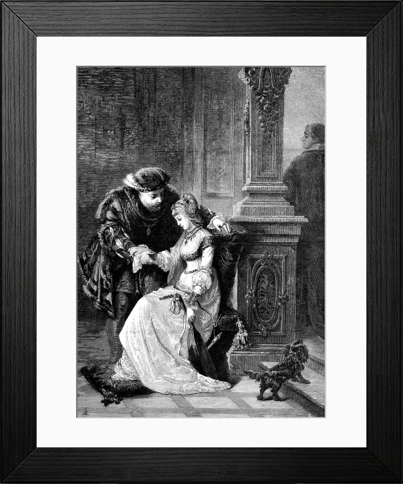 Framed Print : Henry VIII. and Anne Boleyn by G.F. Folingsby, National Gallery of Art, Melbourne, Australia, 1880 Creator: Unknown Framed Print : Henry VIII. and Anne Boleyn by G.F. Folingsby, National Gallery of Art, Melbourne, Australia, 1880 Creator: Unknown