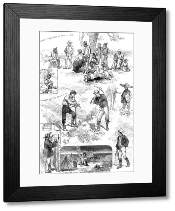 Framed Print : Sketches in the American Far West, 1880. Creator: Unknown Framed Print : Sketches in the American Far West, 1880. Creator: Unknown