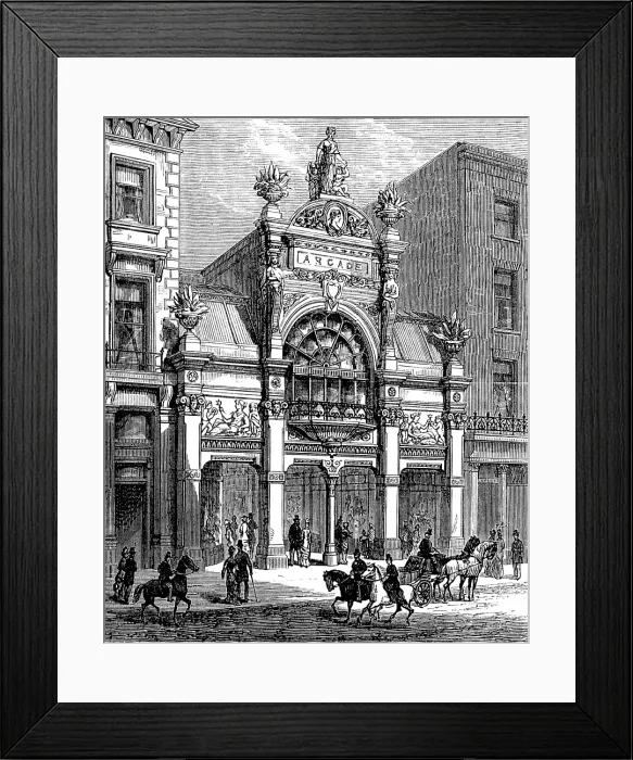 Framed Print : New arcade, Old Bond-Street: exterior, 1880. Creator: Unknown Framed Print : New arcade, Old Bond-Street: exterior, 1880. Creator: Unknown