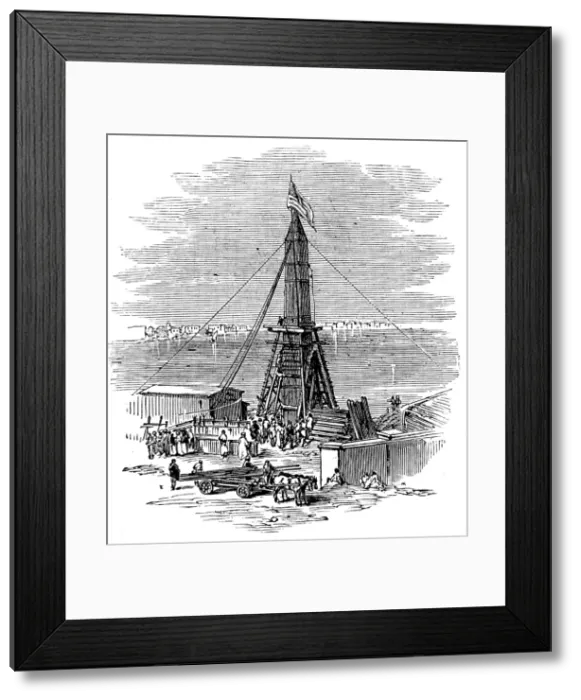 Framed Print : Removal of another obelisk from Alexandria, for transport to New York, 1880. Creator: Unknown Framed Print : Removal of another obelisk from Alexandria, for transport to New York, 1880. Creator: Unknown