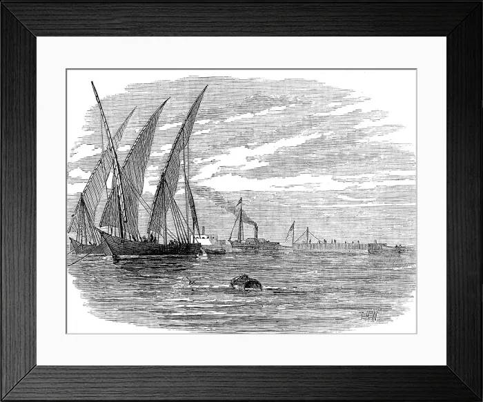 Framed Print : Removal of another obelisk from Alexandria, for transport to New York, 1880. Creator: Unknown Framed Print : Removal of another obelisk from Alexandria, for transport to New York, 1880. Creator: Unknown