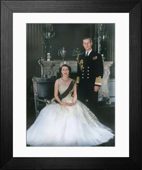 Framed Print : HM Queen Elizabeth II and HRH Duke of Edinburgh at Buckingham Palace, 12th March 1953. Creator: Sterling Henry Nahum Baron Framed Print : HM Queen Elizabeth II and HRH Duke of Edinburgh at Buckingham Palace, 12th March 1953. Creator: Sterling Henry Nahum Baron