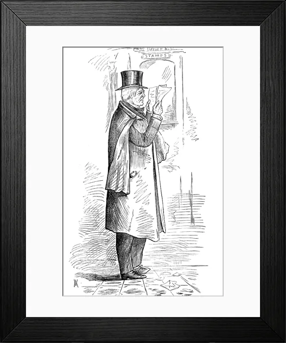 Framed Print : Parliamentary Sketches: in the Lobby - a newly created senator, 1880. Creator: Unknown Framed Print : Parliamentary Sketches: in the Lobby - a newly created senator, 1880. Creator: Unknown