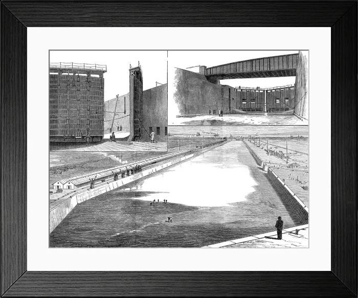 Framed Print : The Royal Victoria and Albert Docks, North Woolwich, 1880. Creator: Unknown Framed Print : The Royal Victoria and Albert Docks, North Woolwich, 1880. Creator: Unknown
