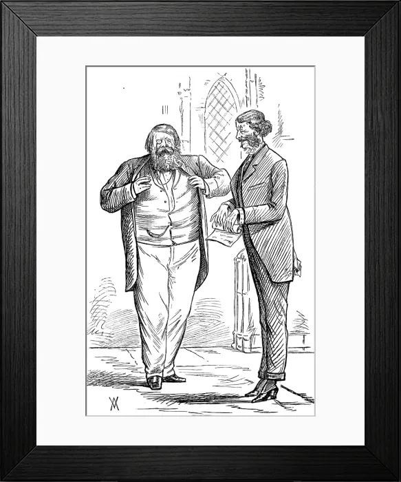 Framed Print : Parliamentary Sketches: in the Lobby - a pair of privy councillors, 1880. Creator: Unknown Framed Print : Parliamentary Sketches: in the Lobby - a pair of privy councillors, 1880. Creator: Unknown