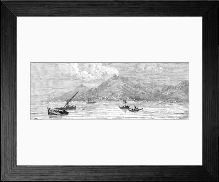 Framed Print : Opening of the railway to the top of Mount Vesuvius, 1880. Creator: Unknown Framed Print : Opening of the railway to the top of Mount Vesuvius, 1880. Creator: Unknown