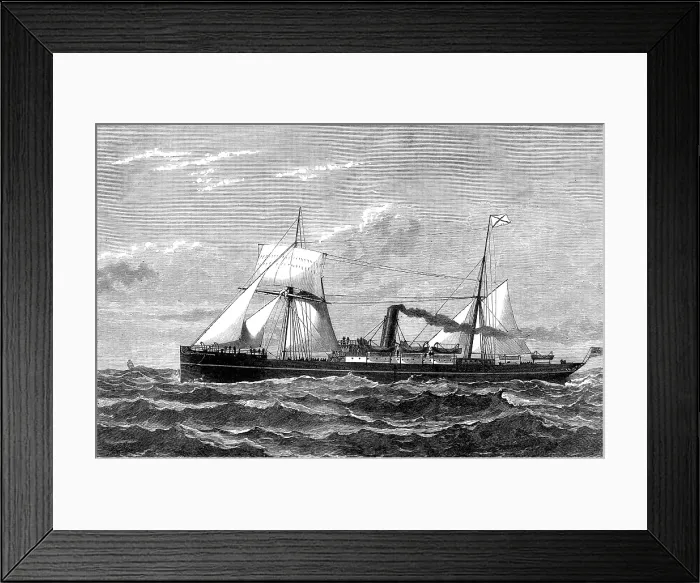 Framed Print : The Union Company's new steam-ship Trojan, for the Cape Mail Line, 1880. Creator: Unknown Framed Print : The Union Company's new steam-ship Trojan, for the Cape Mail Line, 1880. Creator: Unknown