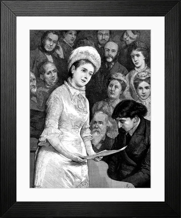 Framed Print : A Ballad Concert, 1880. Creator: W. I. Mosses Framed Print : A Ballad Concert, 1880. Creator: W. I. Mosses
