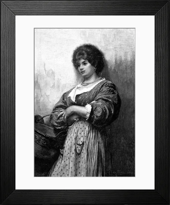 Framed Print : Catarina, drawn by Luke Fildes, A.R.A. 1880. Creator: Pannemaker Framed Print : Catarina, drawn by Luke Fildes, A.R.A. 1880. Creator: Pannemaker