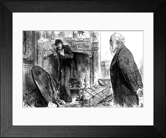 Framed Print : My Lord was jabbering over a pistol when the Doctor arrived... 1880. Creator: Joseph Swain Framed Print : My Lord was jabbering over a pistol when the Doctor arrived... 1880. Creator: Joseph Swain