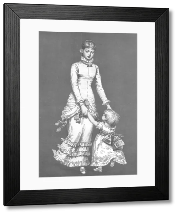 Framed Print : First Steps, 1880. Creator: Unknown Framed Print : First Steps, 1880. Creator: Unknown
