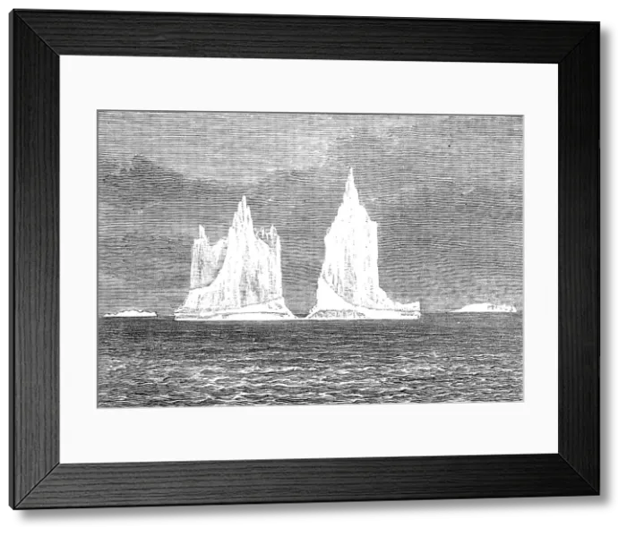 Framed Print : Icebergs seen by Prince Leopold on his passage to Canada, 1880. Creator: Unknown Framed Print : Icebergs seen by Prince Leopold on his passage to Canada, 1880. Creator: Unknown