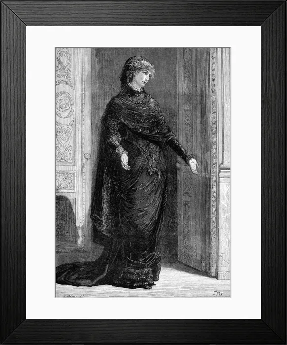 Framed Print : Mdlle. Sarah Bernhardt as Gilberte, in Frou-Frou, at the Gaiety Theatre, 1880. Creator: William James Palmer Framed Print : Mdlle. Sarah Bernhardt as Gilberte, in Frou-Frou, at the Gaiety Theatre, 1880. Creator: William James Palmer