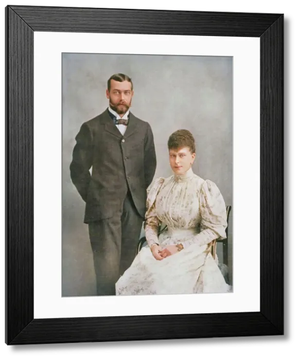 Framed Print : The future King George V and Queen Mary shortly after their marriage, 1893 (1911). Creator: WS Stuart Framed Print : The future King George V and Queen Mary shortly after their marriage, 1893 (1911). Creator: WS Stuart