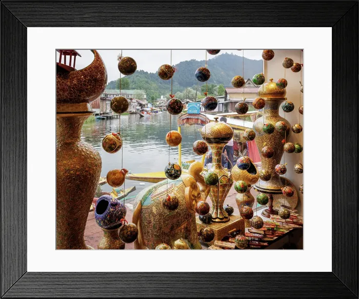 Framed Print : Lacquered Papier Mache, Dal Lake, Srinagar, Kashmir, India, 2023. Creator: Peter Thompson Framed Print : Lacquered Papier Mache, Dal Lake, Srinagar, Kashmir, India, 2023. Creator: Peter Thompson