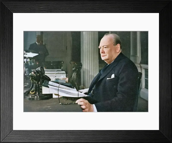 Framed Print : Mr. Churchill's V.E. Day Broadcast, 1945 (1955). Creator: Unknown Framed Print : Mr. Churchill's V.E. Day Broadcast, 1945 (1955). Creator: Unknown
