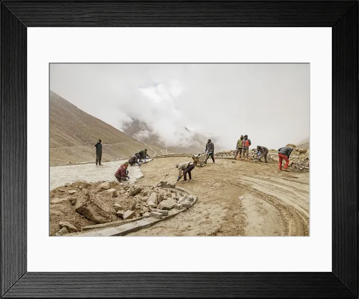 Framed Print : Road paving and repairs, Ladakh, India, 2023. Creator: Peter Thompson