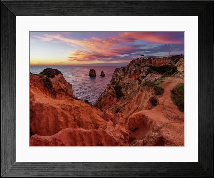 Framed Print : Sunrise, Ponta da Piedade, Lagos, Algarve, Portugal, 2024. Creator: Peter Thompson Framed Print : Sunrise, Ponta da Piedade, Lagos, Algarve, Portugal, 2024. Creator: Peter Thompson