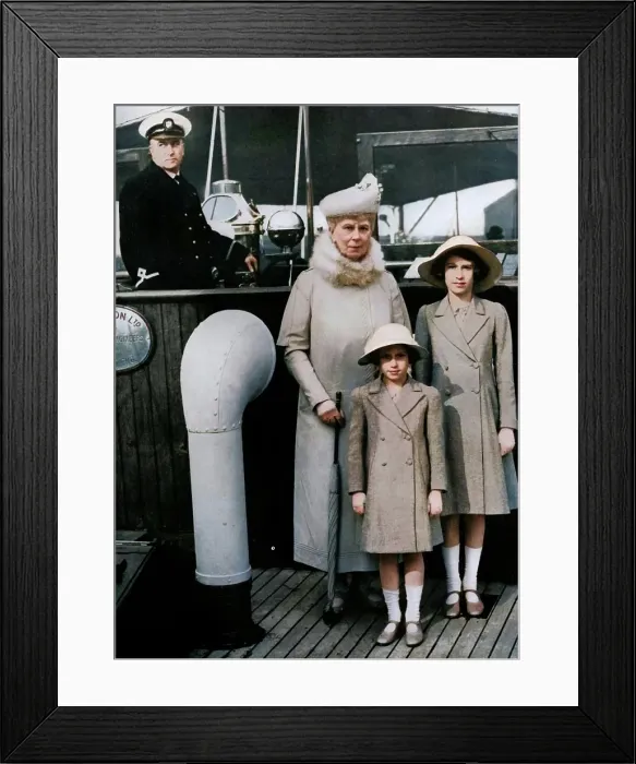 Framed Print : Queen Mary with her granddaughters, 1930s, (1951). Creator: Unknown Framed Print : Queen Mary with her granddaughters, 1930s, (1951). Creator: Unknown