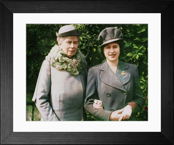Framed Print : Queen Mary with Princess Elizabeth, April 1944, (1951). Creator: Unknown Framed Print : Queen Mary with Princess Elizabeth, April 1944, (1951). Creator: Unknown